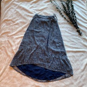 A&F High-low ruffle wrap midi skirt